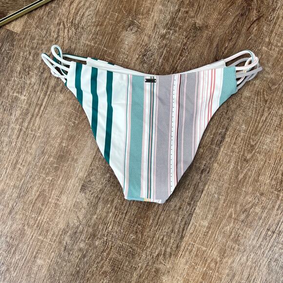 NWT O'Neill Allie Stripe Kaanapali Bikini Bottom White Stripes Small - Picture 3 of 6